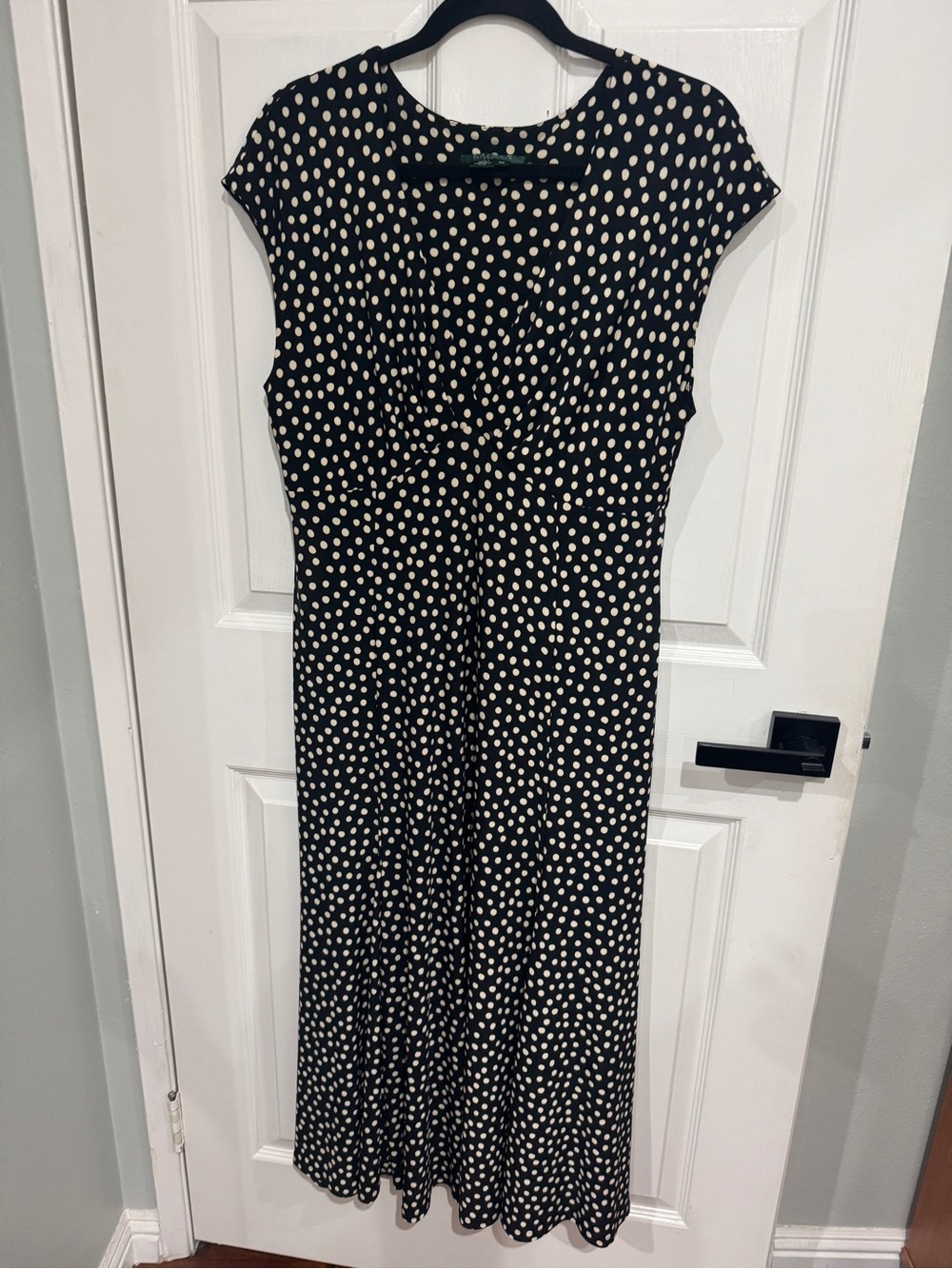 Ralph Lauren Black Maxi Dress with Cream Polka Dots